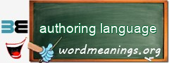 WordMeaning blackboard for authoring language